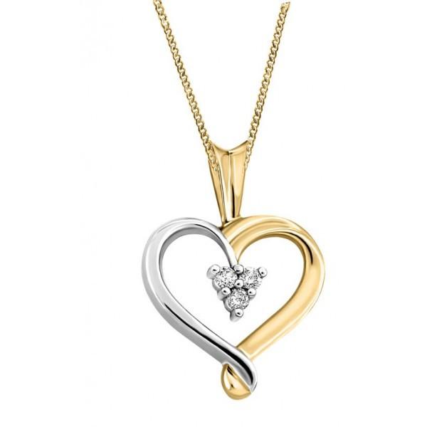 TWO TONE DIAMOND CROSS PENDANT   PEN-DIA-0033