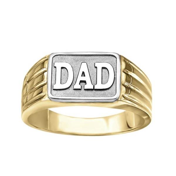 MENS 10KT TWO TONE "DAD" RING RIN-MGO-0130