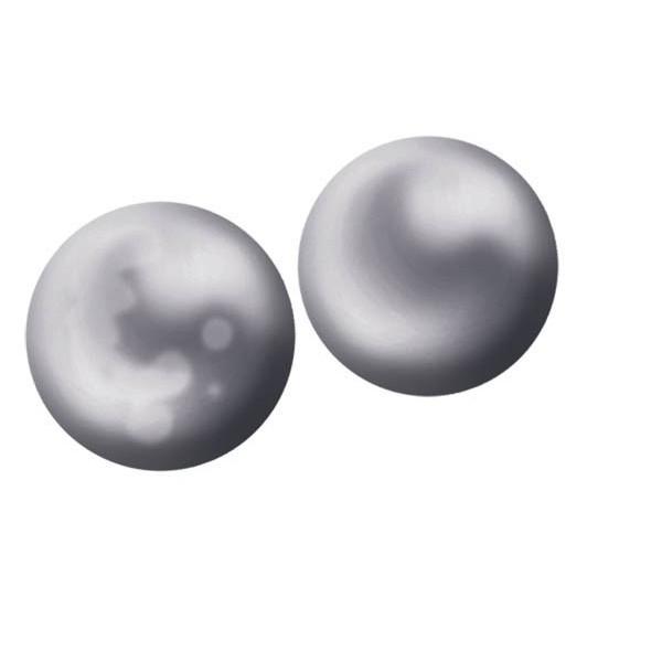 SILVER GREY CULTURED FW PEARL EARRINGS EAR-GEM-0659
