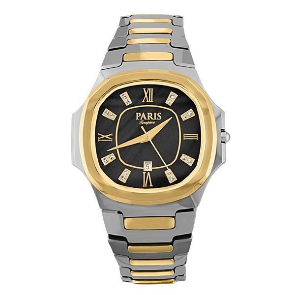 MENS PARIS TIMEPIECE TWO TONE TUNGSTEN WATCH WAT-MBA-0067