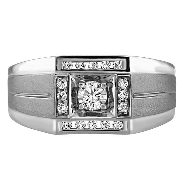 MENS WHITE GOLD DIAMOND RING RIN-MDI-0355