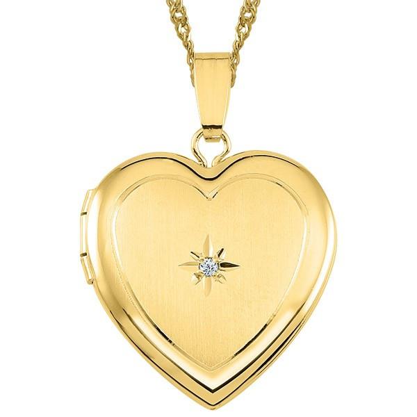 YELLOW GOLD DIAMOND HEART LOCKET LOC-GLD-0009