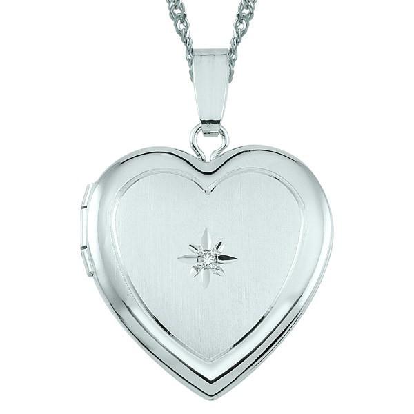 WHITE GOLD DIAMOND HEART LOCKET LOC-GLD-0010