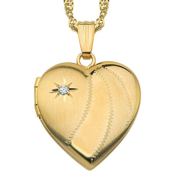 YELLOW GOLD DIAMOND HEART LOCKET LOC-GLD-0012