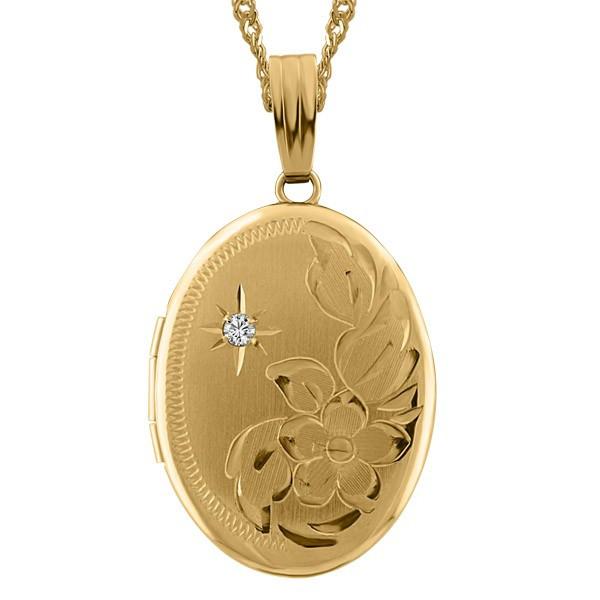 YELLOW GOLD DIAMOND OVAL LOCKET LOC-GLD-0072