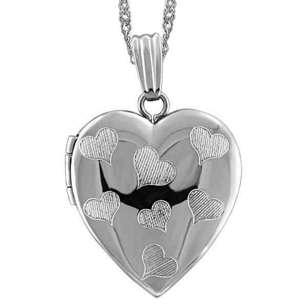 WHITE GOLD HEART LOCKET LOC-GLD-0078