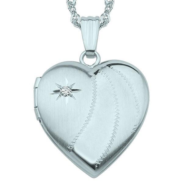 WHITE GOLD DIAMOND HEART LOCKET LOC-GLD-0079