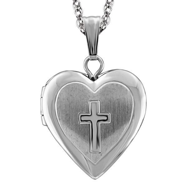 SILVER HEART & CROSS LOCKET LOC-SIL-0007