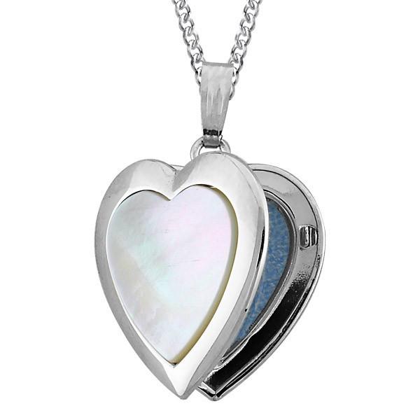 SILVER PEARL HEART LOCKET LOC-SIL-0015