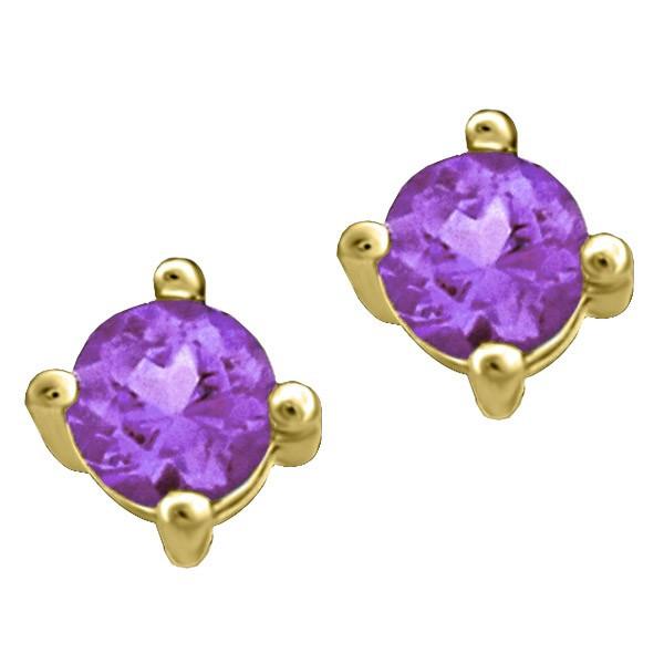 GOLD AMETHYST STUD EARRINGS EAR-BIR-0001