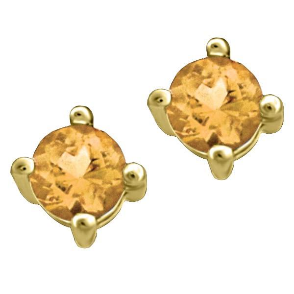 GOLD CITRINE STUD EARRINGS EAR-BIR-0009