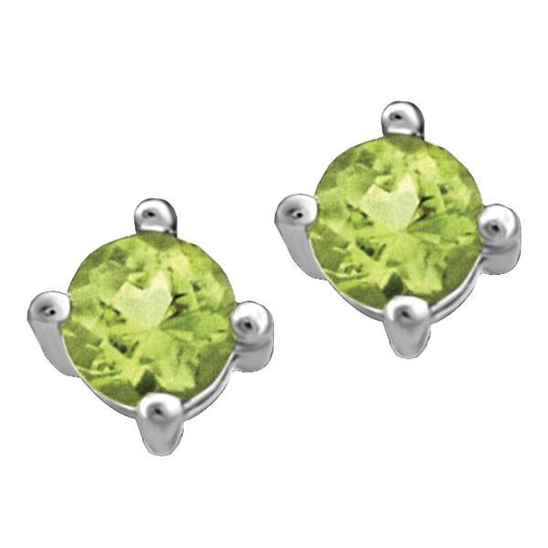 WHITE GOLD PERIDOT STUD EARRINGS EAR-BIR-0016
