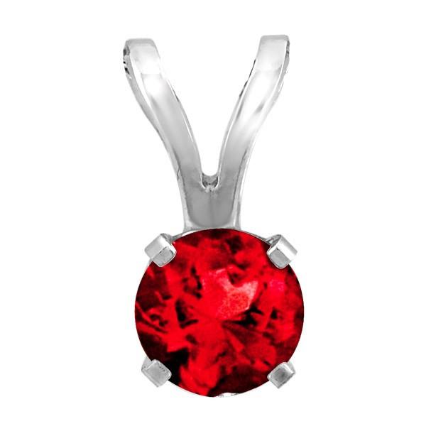 WHITE GOLD GARNET PENDANT PEN-BIR-0013