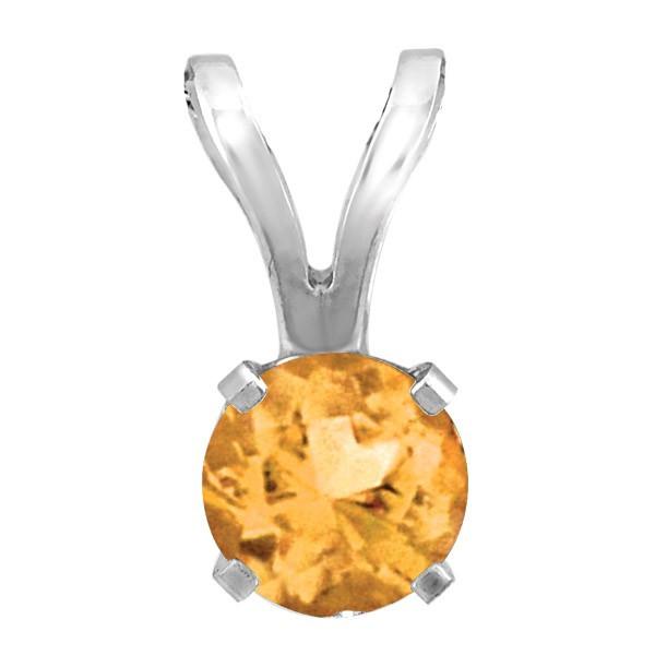 WHITE GOLD CITRINE PENDANT PEN-BIR-0023