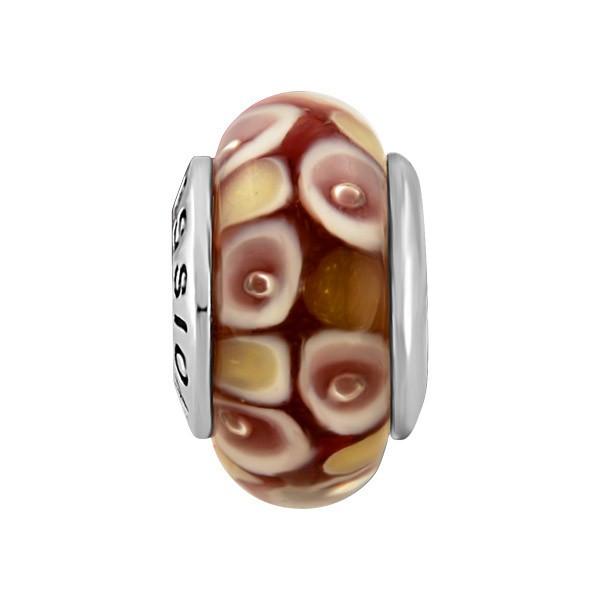 SILVER PINK & WHITE GLASS BEAD BEA-YAF-0079