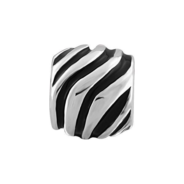 SILVER SWIRLY LINES BEAD BEA-YAF-0083