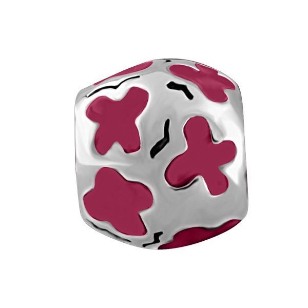 SILVER PURPLE BUTTERFLY BEAD BEA-YAF-0094
