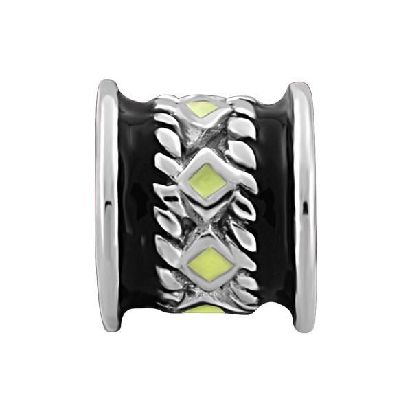 SILVER BLACK & WHITE ARGYLL PATTERN BEAD BEA-YAF-0110