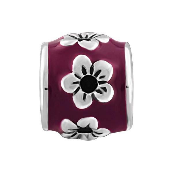 SILVER PURPLE FLOWER BEAD BEA-YAF-0111