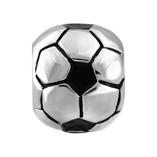 SILVER BLACK SOCCER BALL BEAD BEA-YAF-0113
