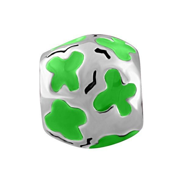 SILVER GREEN BUTTERFLY BEAD BEA-YAF-0114