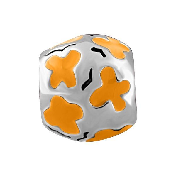 SILVER ORANGE BUTTERFLY BEAD BEA-YAF-0117