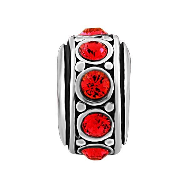 SILVER RED CRYSTAL BEAD BEA-YAF-0125