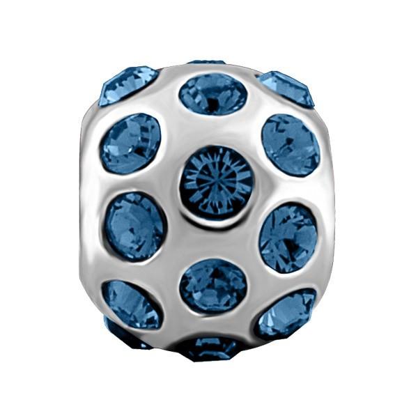 SILVER BLUE CRYSTAL BEAD BEA-YAF-0132