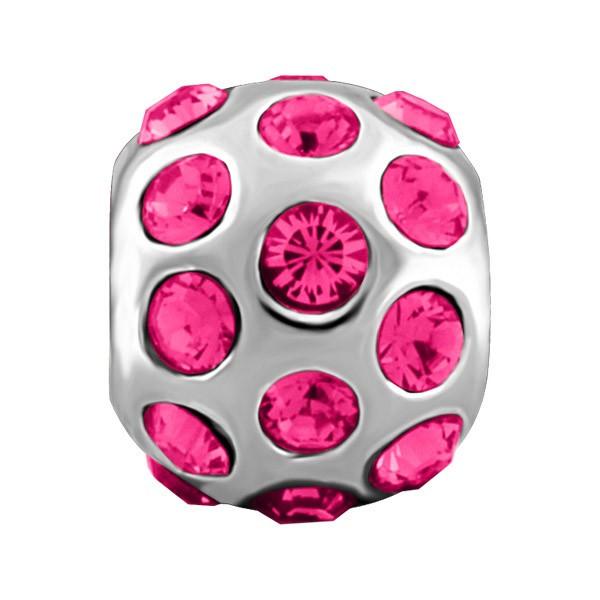 SILVER PINK CRYSTAL BEAD BEA-YAF-0133
