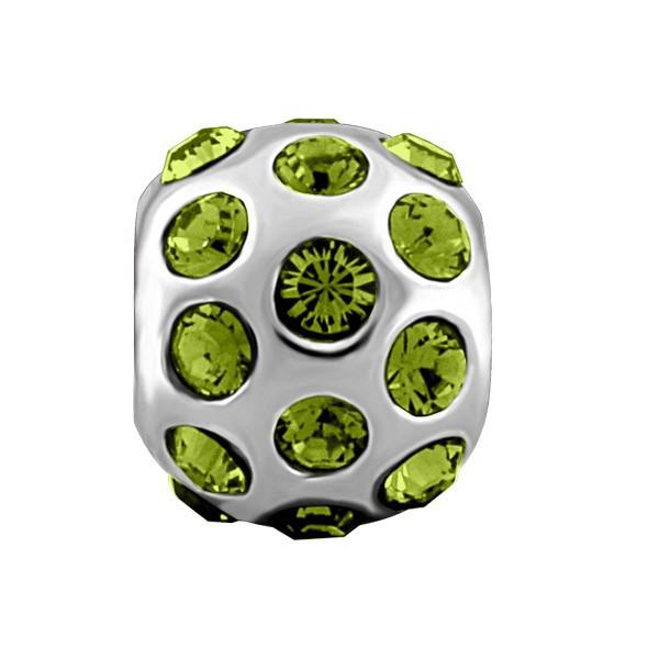 SILVER GREEN CRYSTAL BEAD BEA-YAF-0135