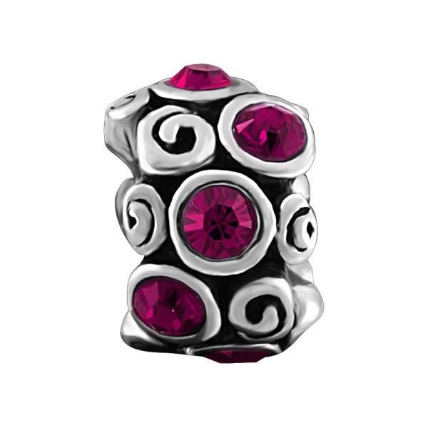 SILVER PURPLE CRYSTAL BEAD BEA-YAF-0156