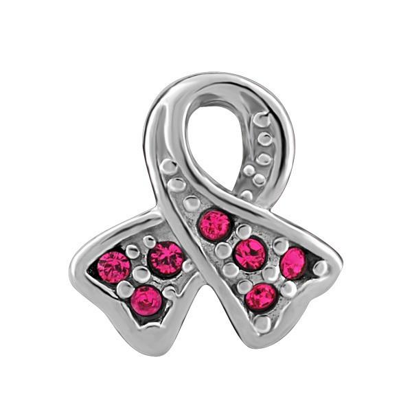 SILVER PINK CRYSTAL RIBBON BEAD BEA-YAF-0157