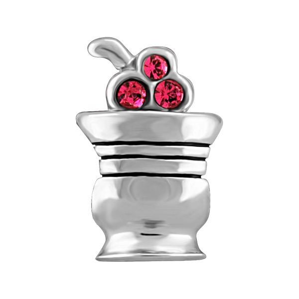 SILVER PINK CRYSTAL SUNDAE BEAD BEA-YAF-0159