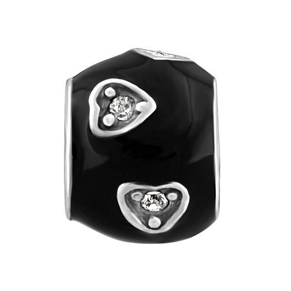 SILVER CRYSTAL & BLACK BEAD BEA-YAF-0162