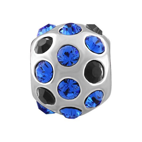 SILVER BLUE & BLACK CRYSTAL BEAD BEA-YAF-0163