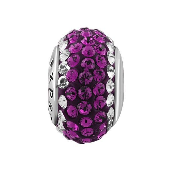 SILVER PINK & CLEAR CRYSTAL BEAD BEA-YAF-0174