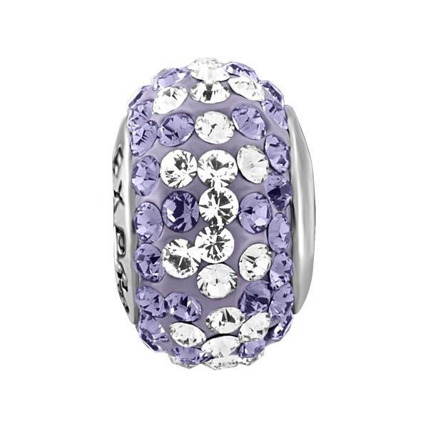 SILVER PURPLE & CLEAR CRYSTAL BEAD BEA-YAF-0175