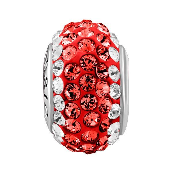 SILVER RED & CLEAR CRYSTAL BEAD BEA-YAF-0176