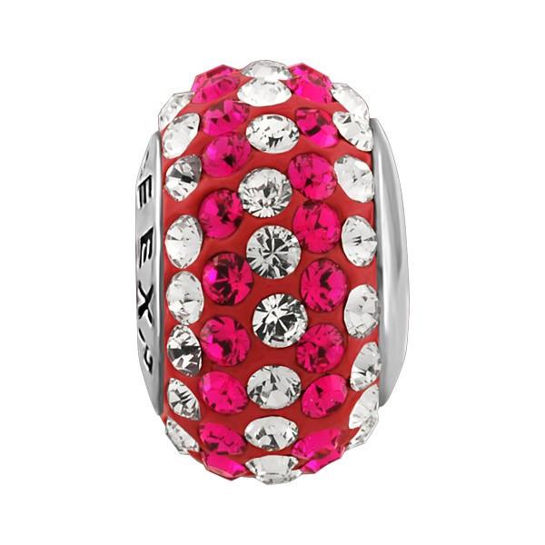 SILVER PINK & CLEAR CRYSTAL BEAD BEA-YAF-0177