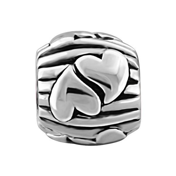 SILVER HEARTS BEAD BEA-YAF-0026