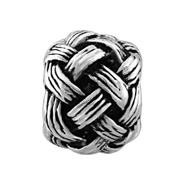SILVER BASKET WEAVE BEAD BEA-YAF-0027