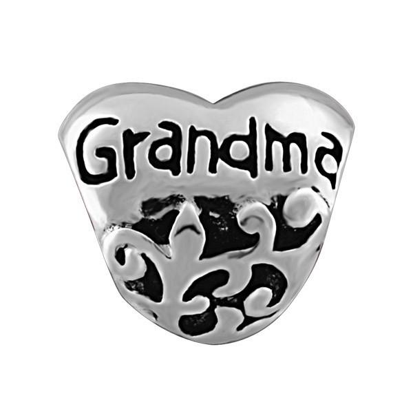 SILVER "GR&MA" HEART BEAD BEA-YAF-0029
