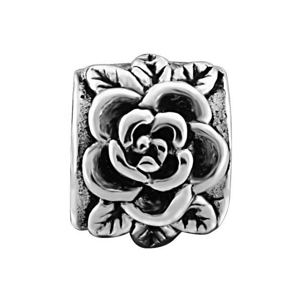 SILVER ROSE BEAD BEA-YAF-0034