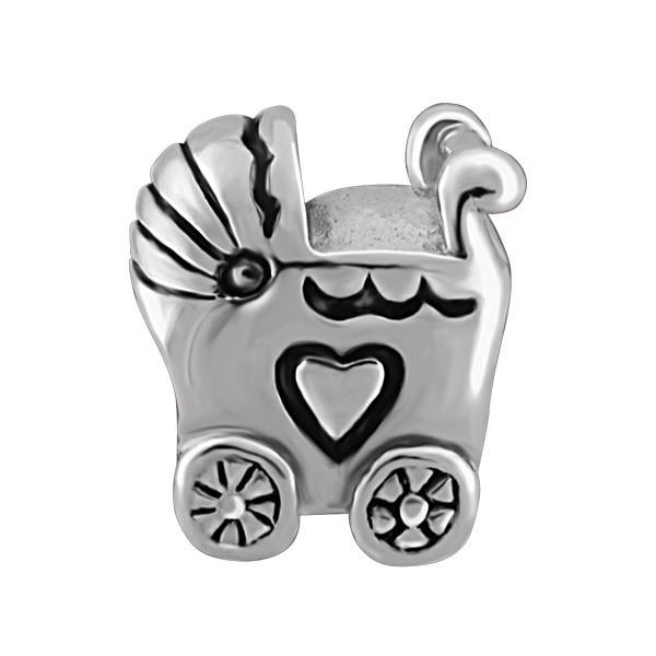 SILVER BABY CARRIAGE BEAD BEA-YAF-0036