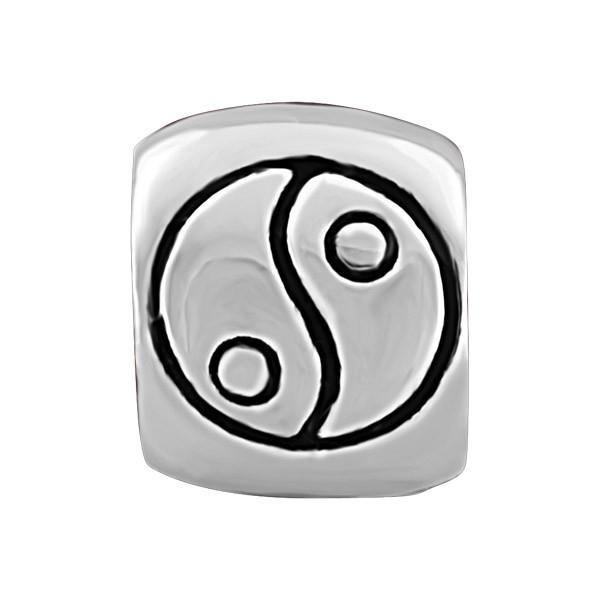 SILVER YIN YANG BEAD BEA-YAF-0039
