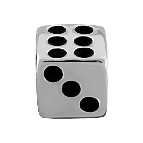 SILVER DICE BEAD BEA-YAF-0040