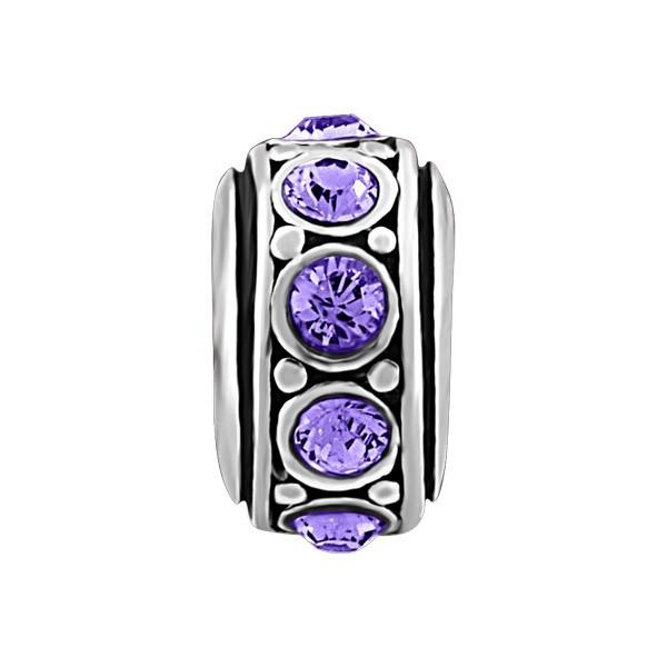 SILVER PURPLE CRYSTAL BEAD BEA-YAF-0139
