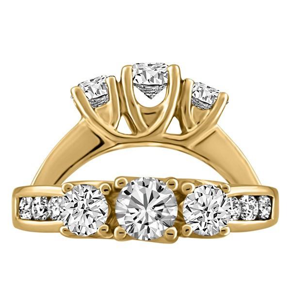 GOLD 1.00 3 STONE ENGAGEMENT RING RIN-LDI-1019