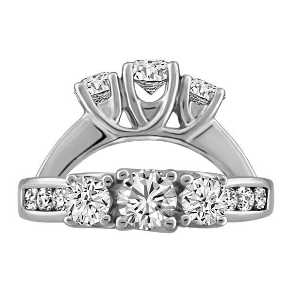 WHITE GOLD 1.00 3 STONE ENGAGEMENT RING RIN-LDI-0965