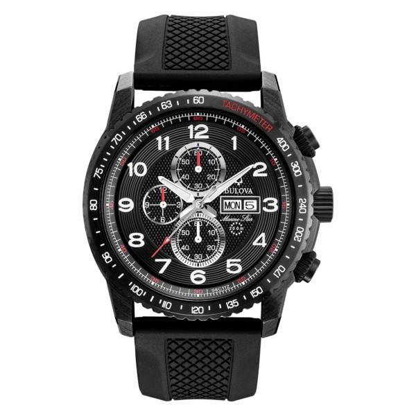 Bulova Men's Black Marine Star Watch
